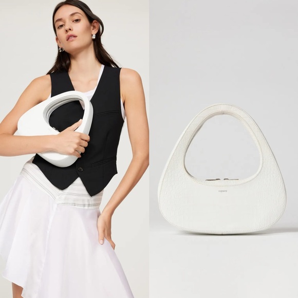 Coperni Handbags - Coperni Baguette Swipe Bag in Crocodile-embossed Leather
